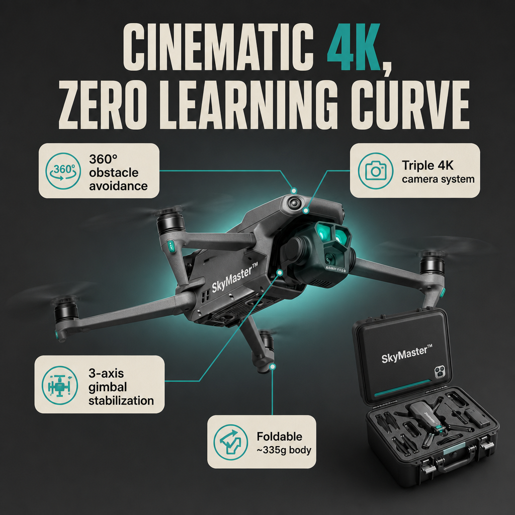 SkyMaster™ Foldable 4K Camera Drone with Gimbal