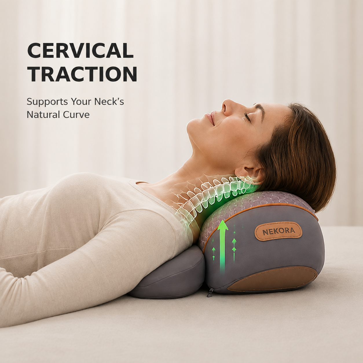 Neckora™ Ergonomic Neck Traction & Massage Pillow