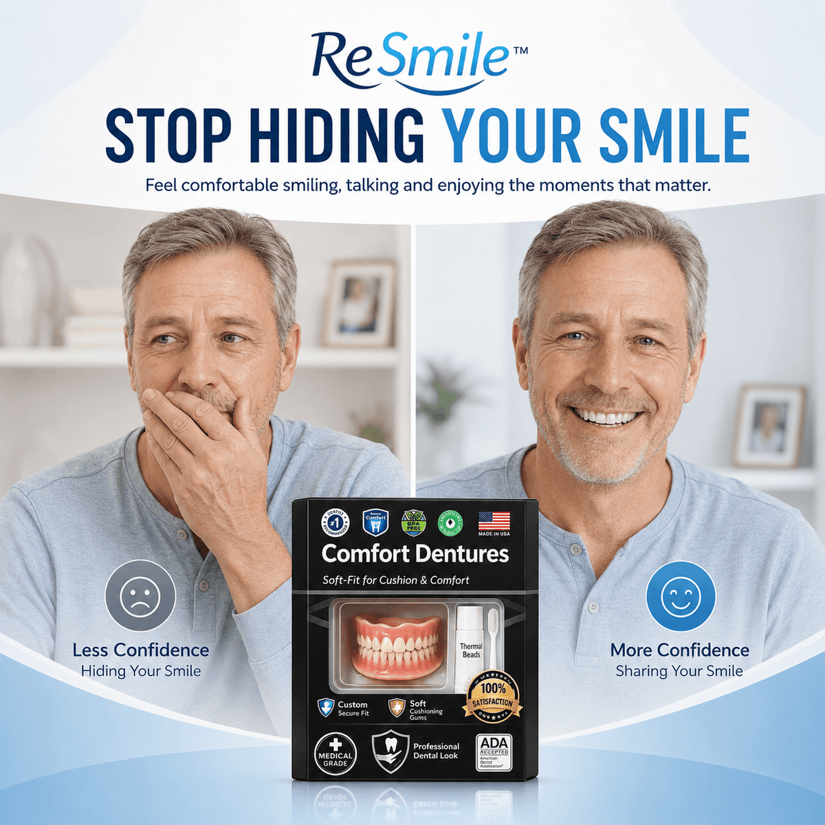ReSmile™ Moldable Silicone Dentures Kit