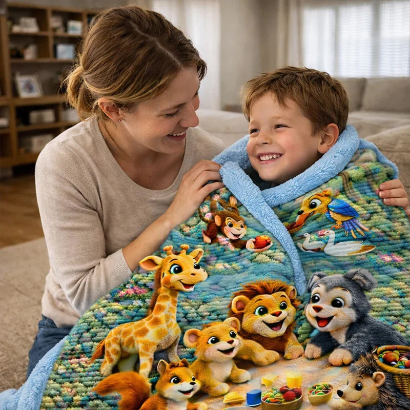 🎁3D Blanket: The Adventures of the Little Jungle Friends 🦁✨