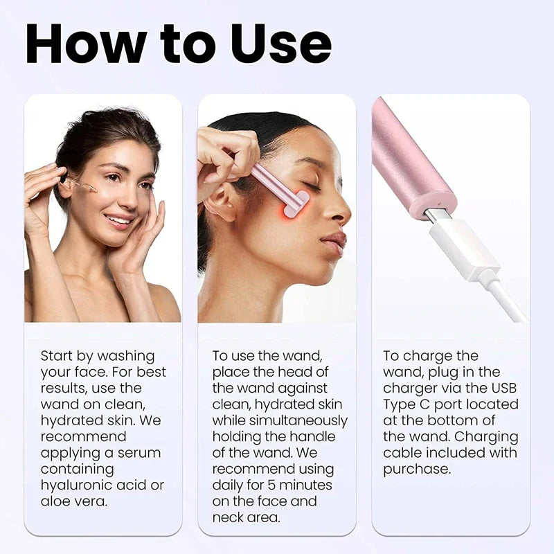 Derm™- 4-in-1 LED Red Light Therapy Facial Wand