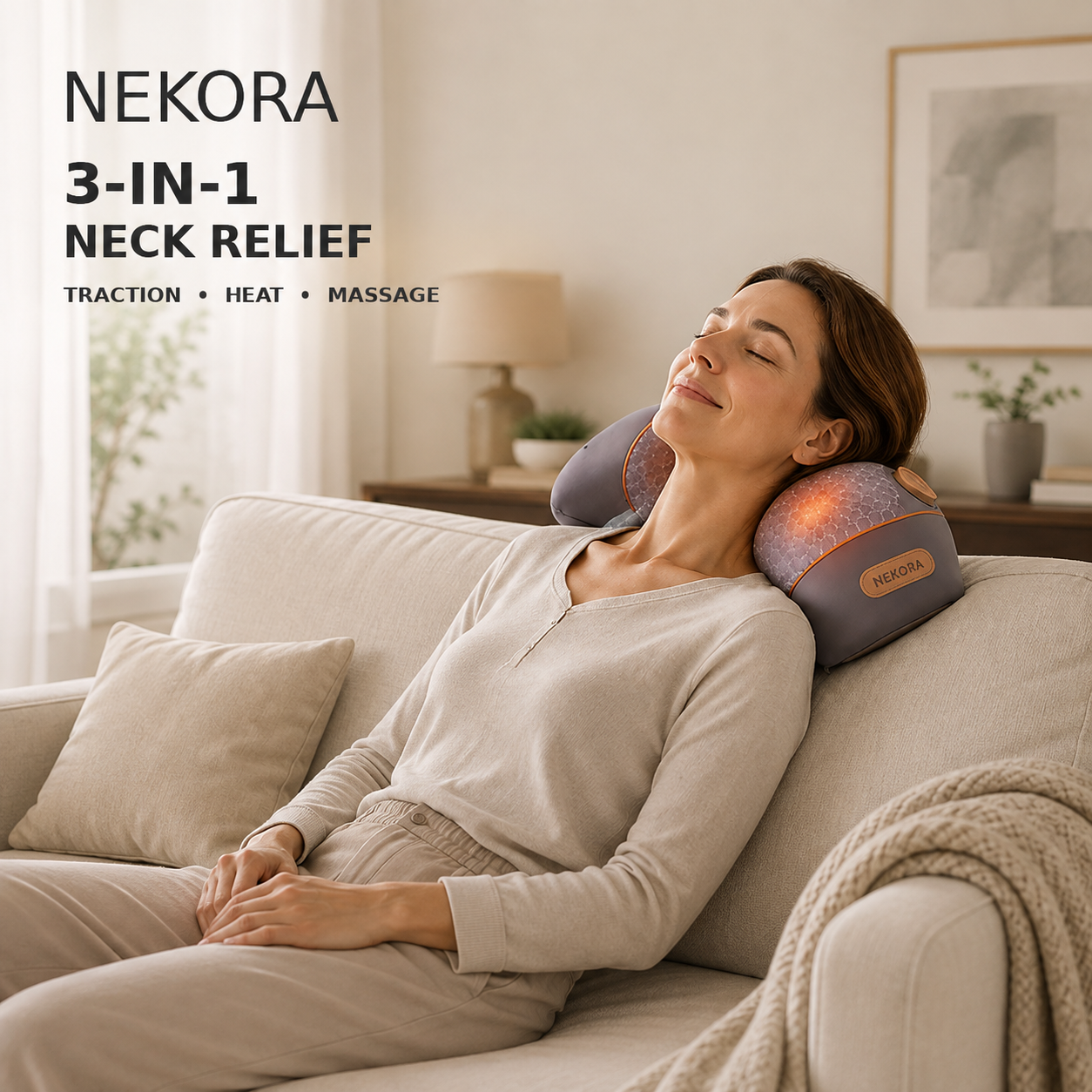 Neckora™ Ergonomic Neck Traction & Massage Pillow
