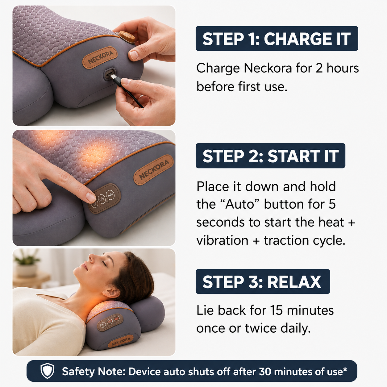 Neckora™ Ergonomic Neck Traction & Massage Pillow