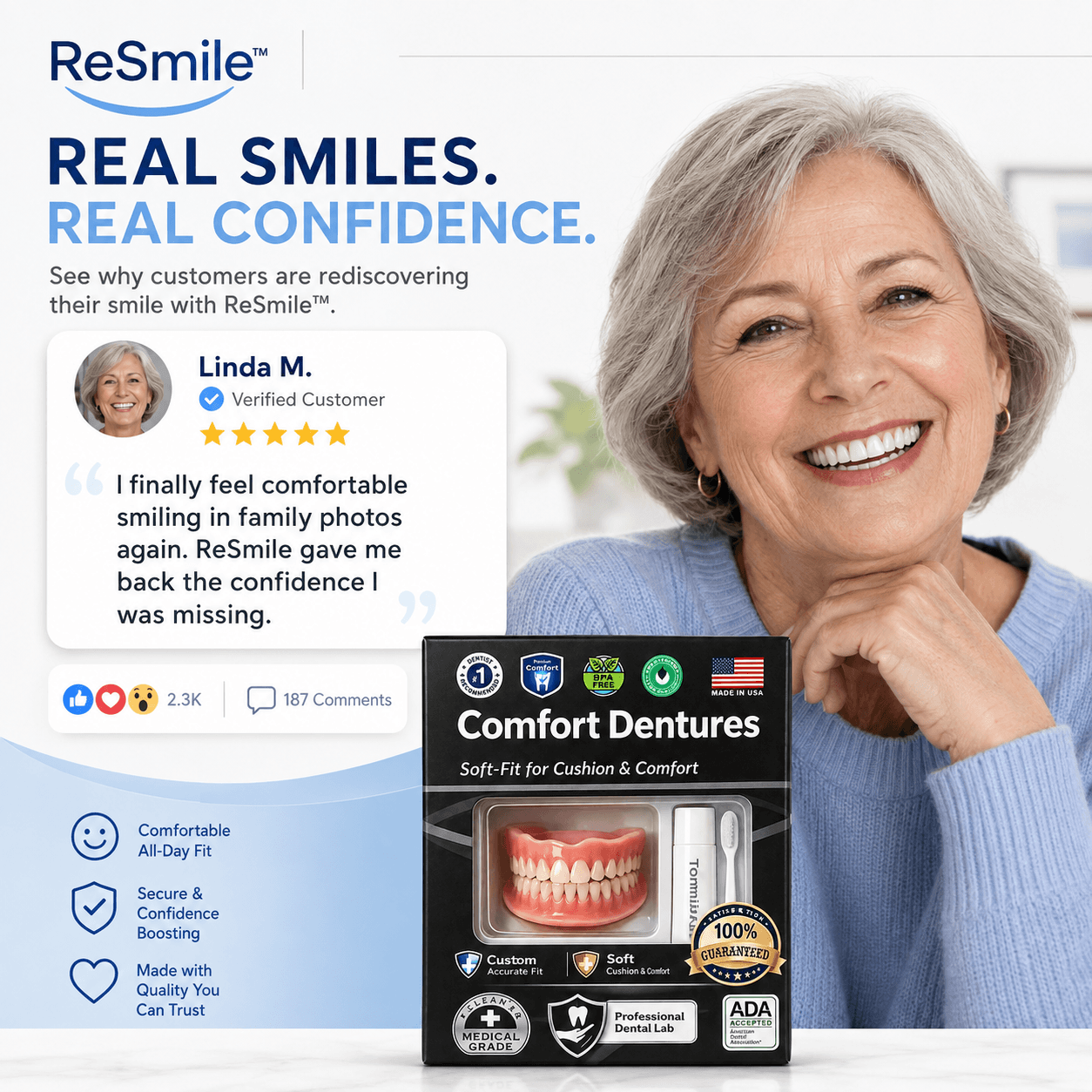 ReSmile™ Moldable Silicone Dentures Kit