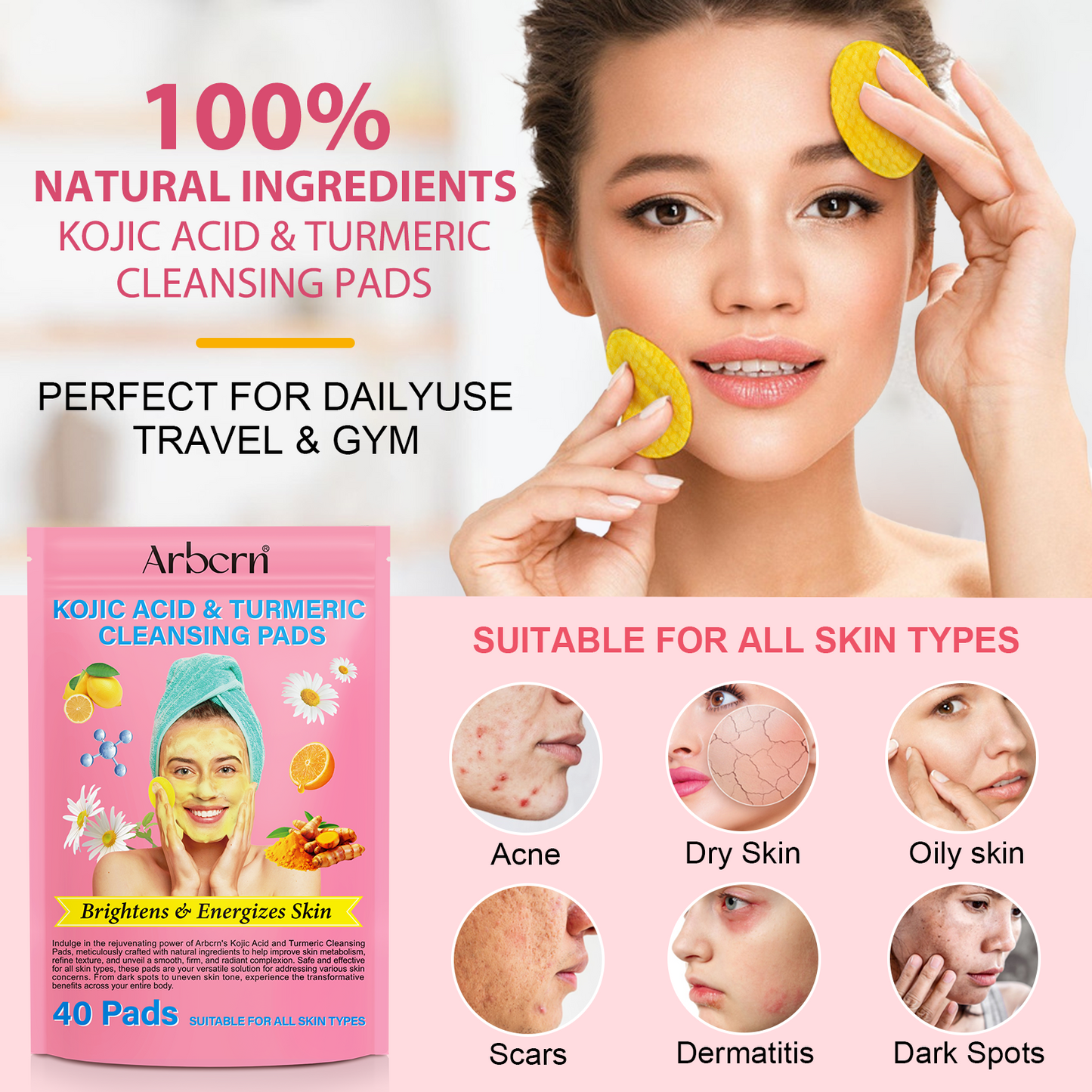 Gloxy™- Cleansing glow pads (Kojic + Turmeric)