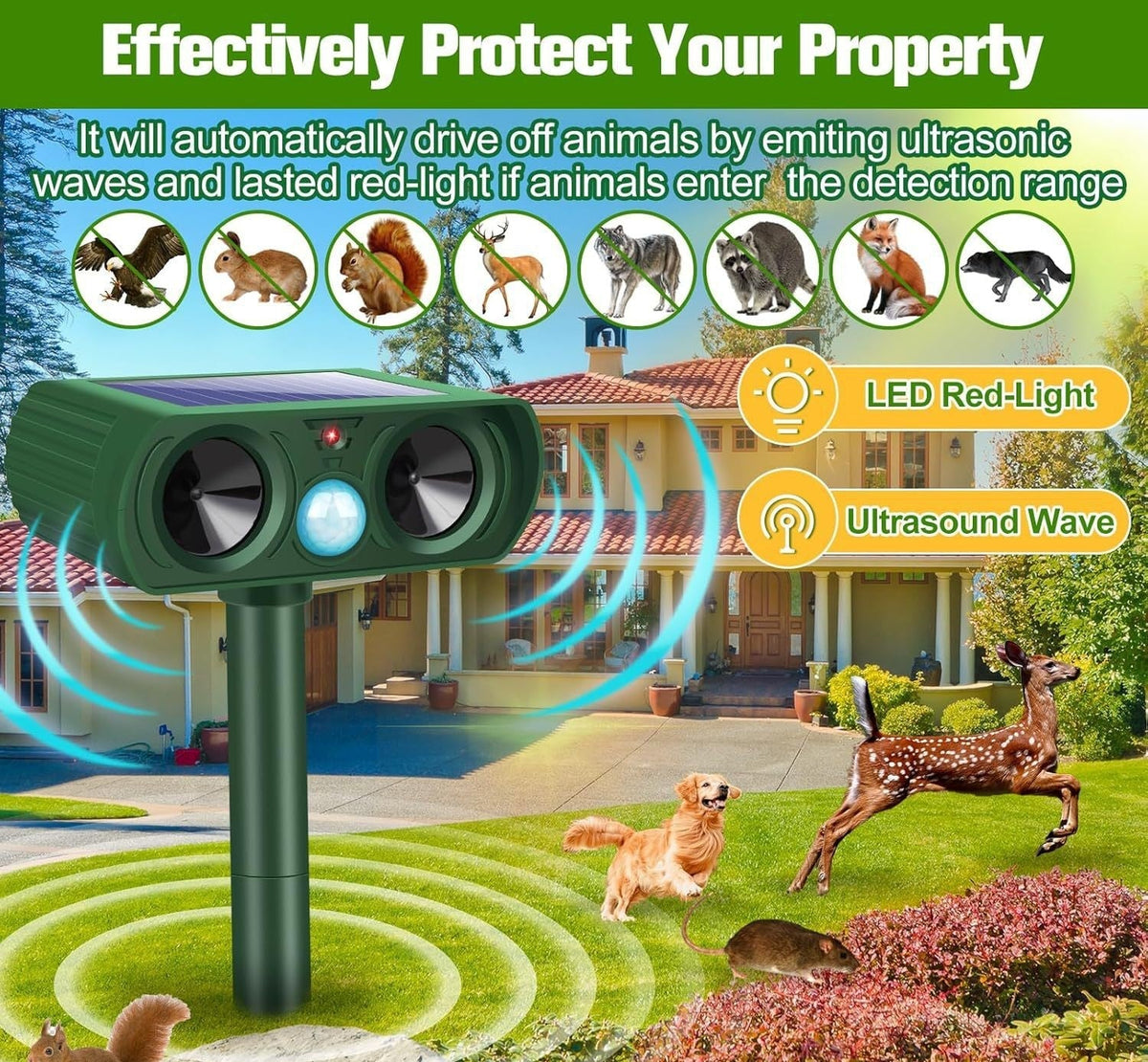 EcoG™- Solar Powered Ultrasonic Animal Repellent