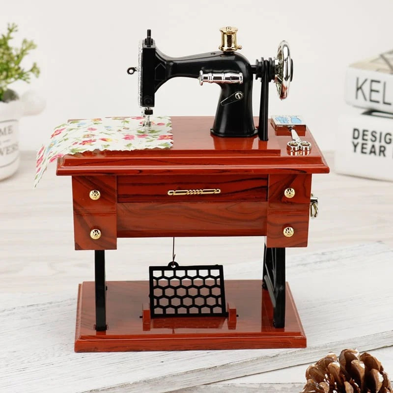 Bobbin vintage sewing machine music box