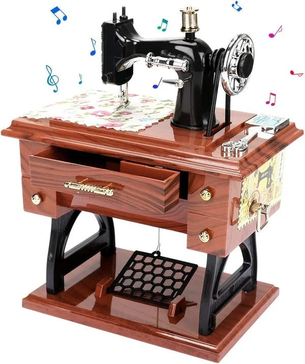 Sewing machine music box playing