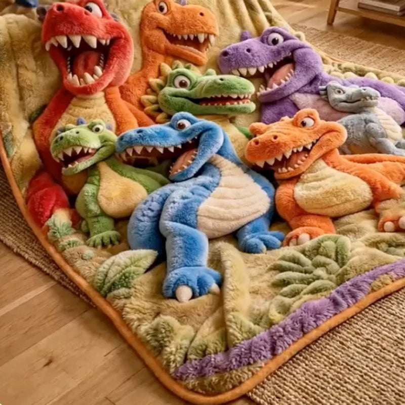 🦖🎃 3D Dinosaur Blanket – The Coziest Halloween Adventure