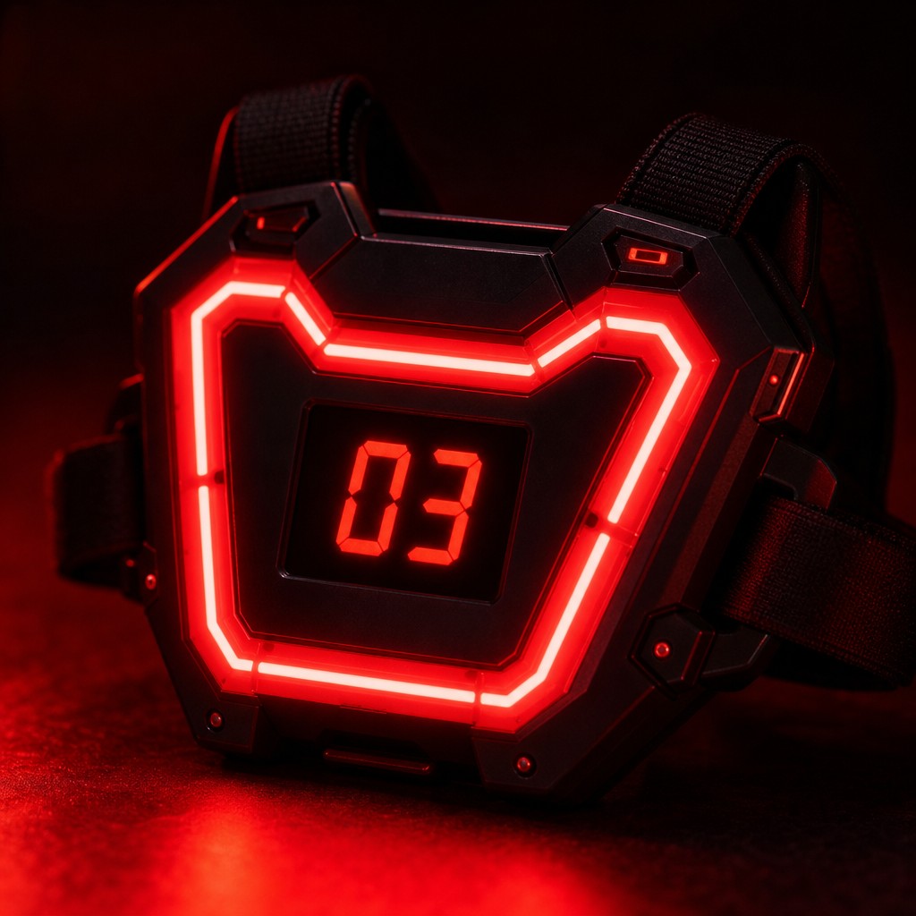 Glowing chest target with hit counter