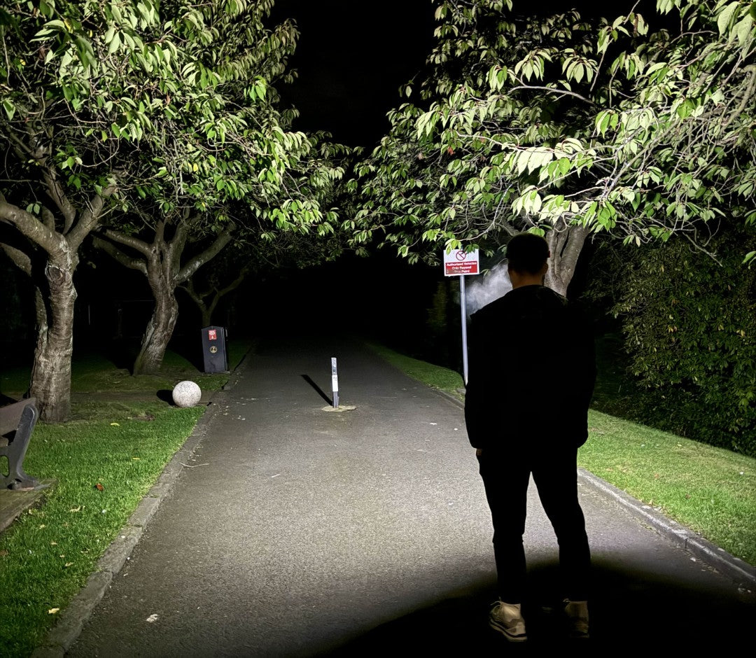 HALO lighting a whole path at night