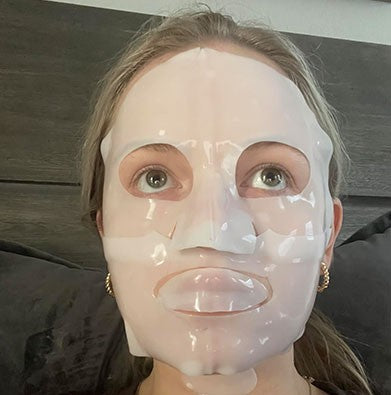Hydrogel mask applied on the face