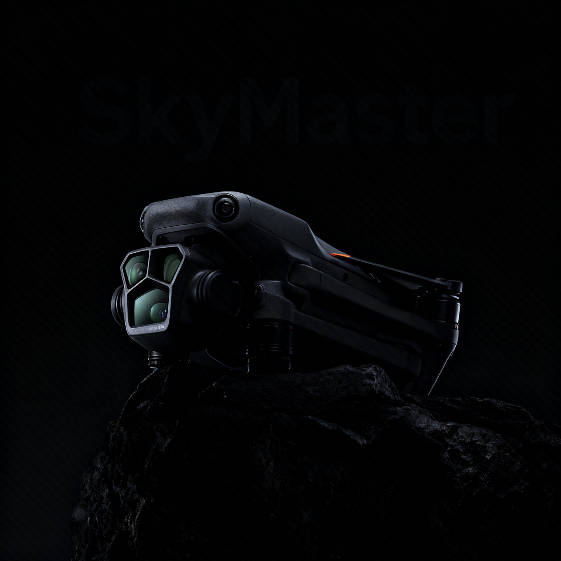 Science fiction weapon on a dark background with 'SkyMaster' branding.