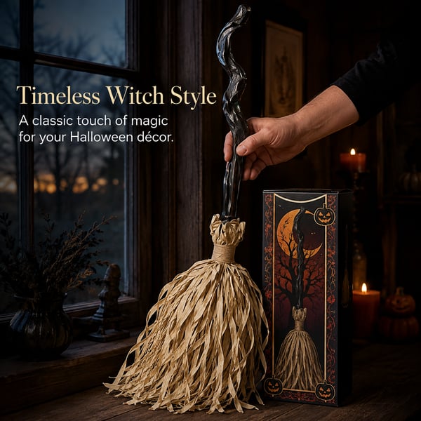 Swishy witch broom with the lights off