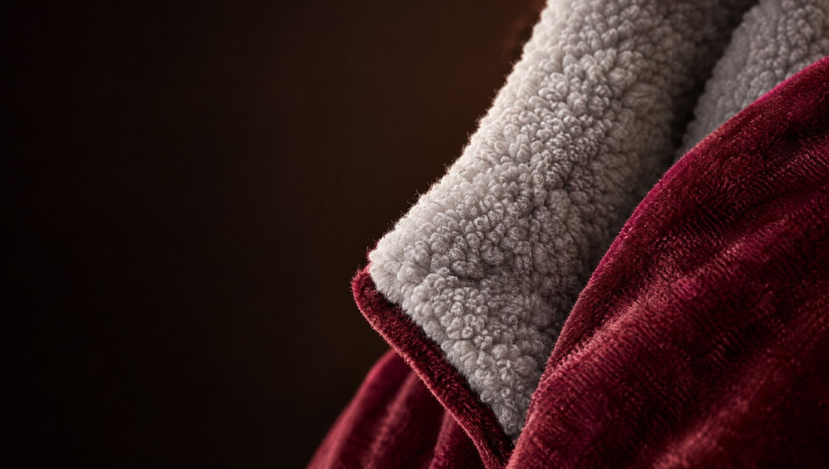 Sherpa-lined collar and velvet plush