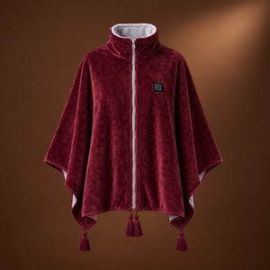 Vela heated cape in burgundy